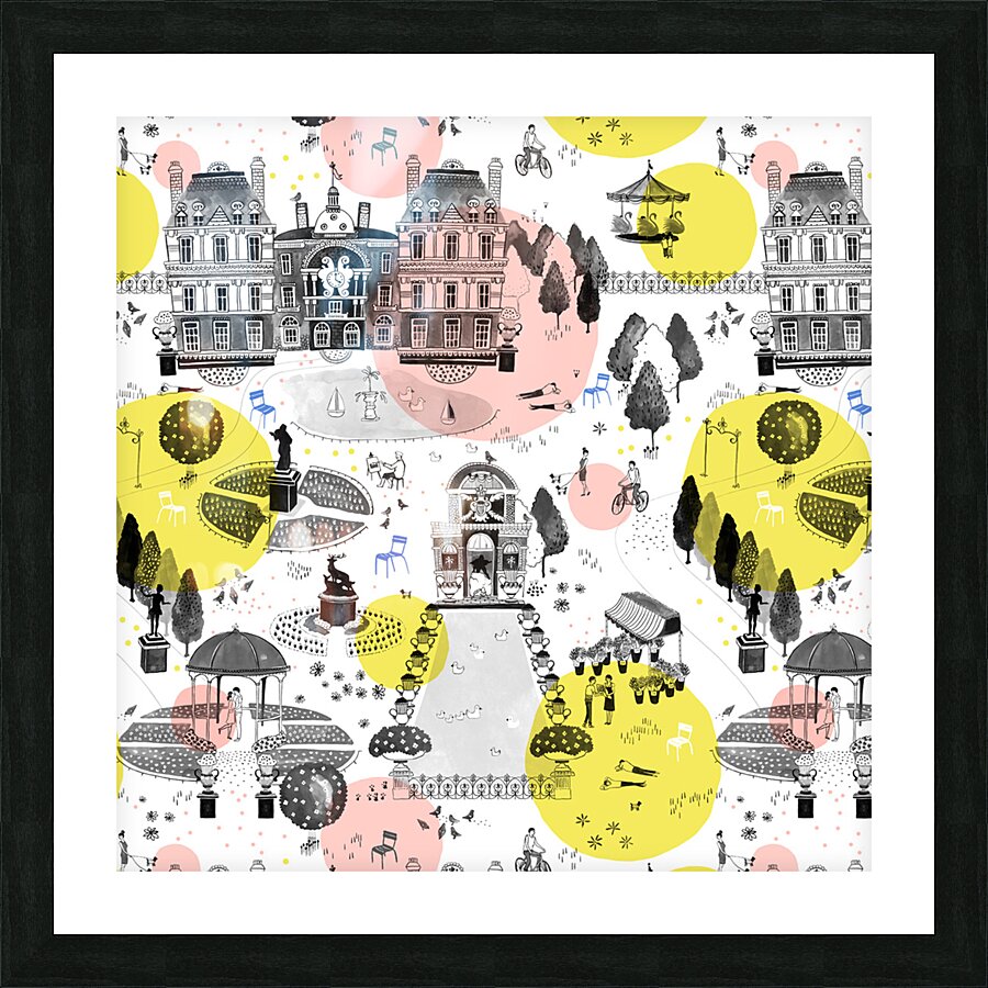The Park  pattern design Picture Frame print