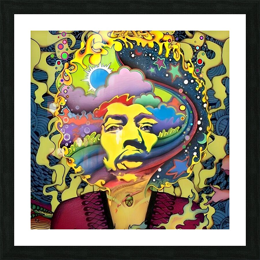 psychedelic rock jimi hendrix Picture Frame print