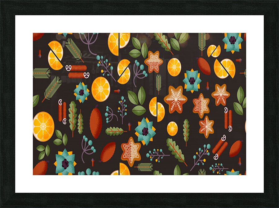 christmas seamless pattern Picture Frame print