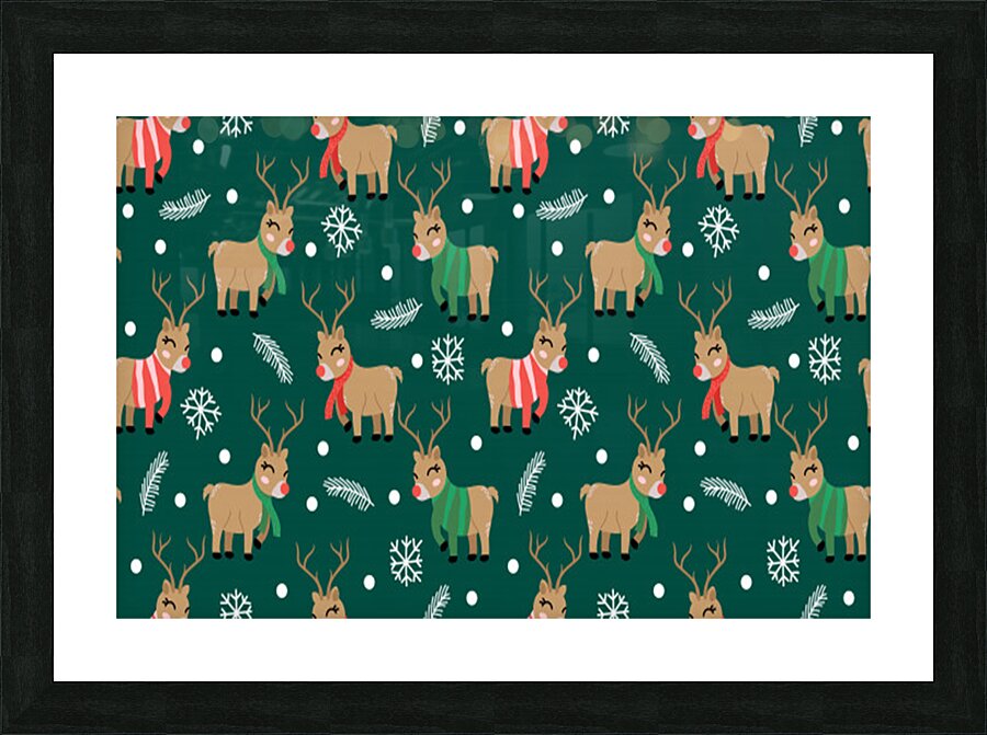 cute christmas pattern doodl Picture Frame print