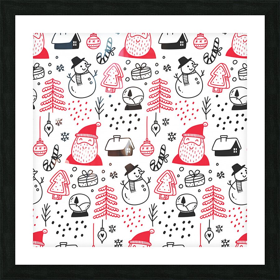 christmas themed seamless pattern Picture Frame print