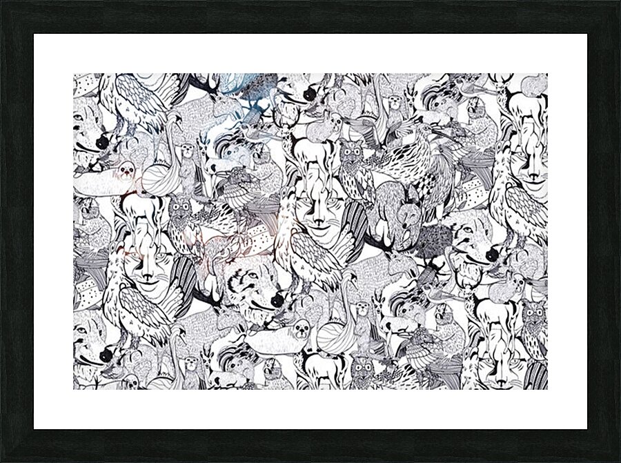 Animal Seamless Pattern Picture Frame print