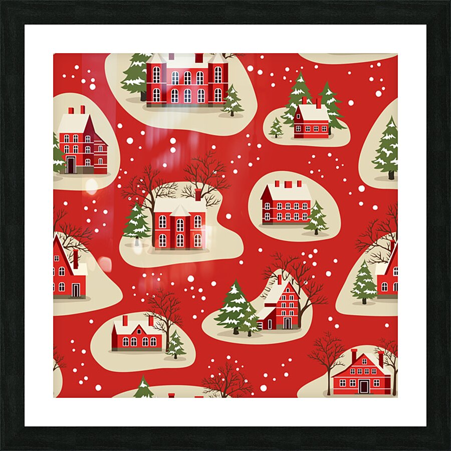christmas new year seamless pattern Picture Frame print