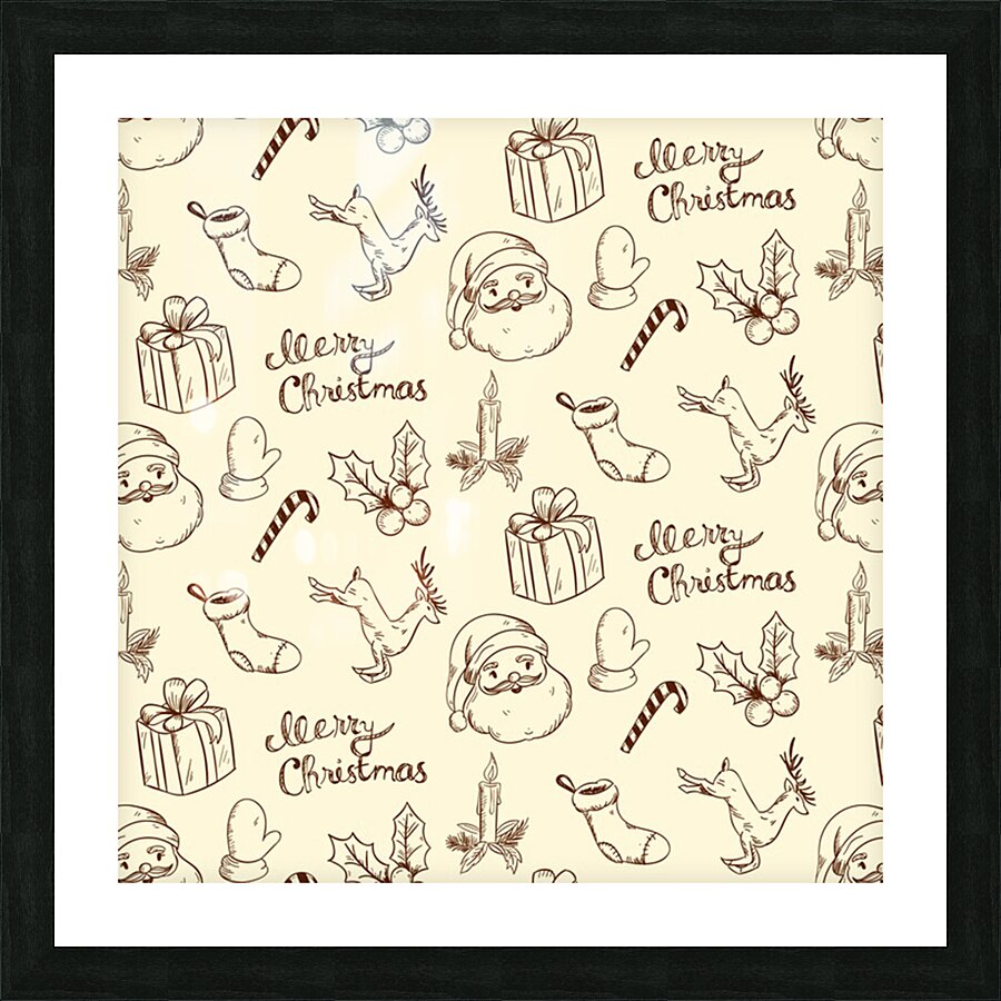 vintage christmas pattern Picture Frame print