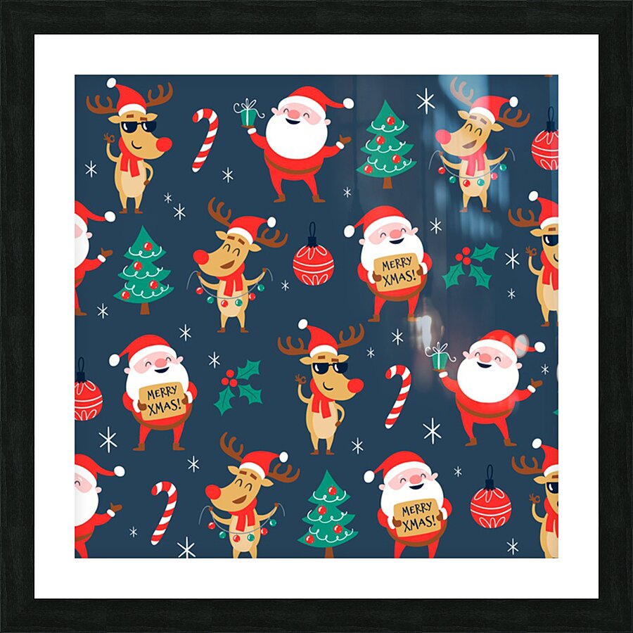 funny christmas pattern Picture Frame print