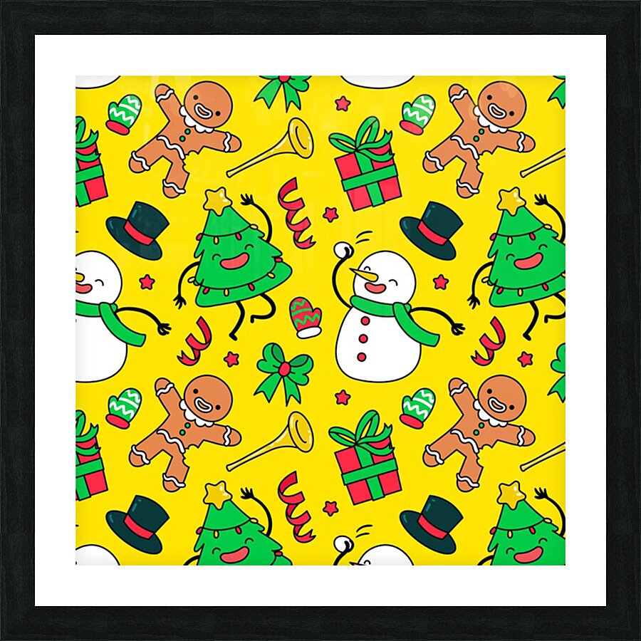 funny decoration christmas pattern Picture Frame print
