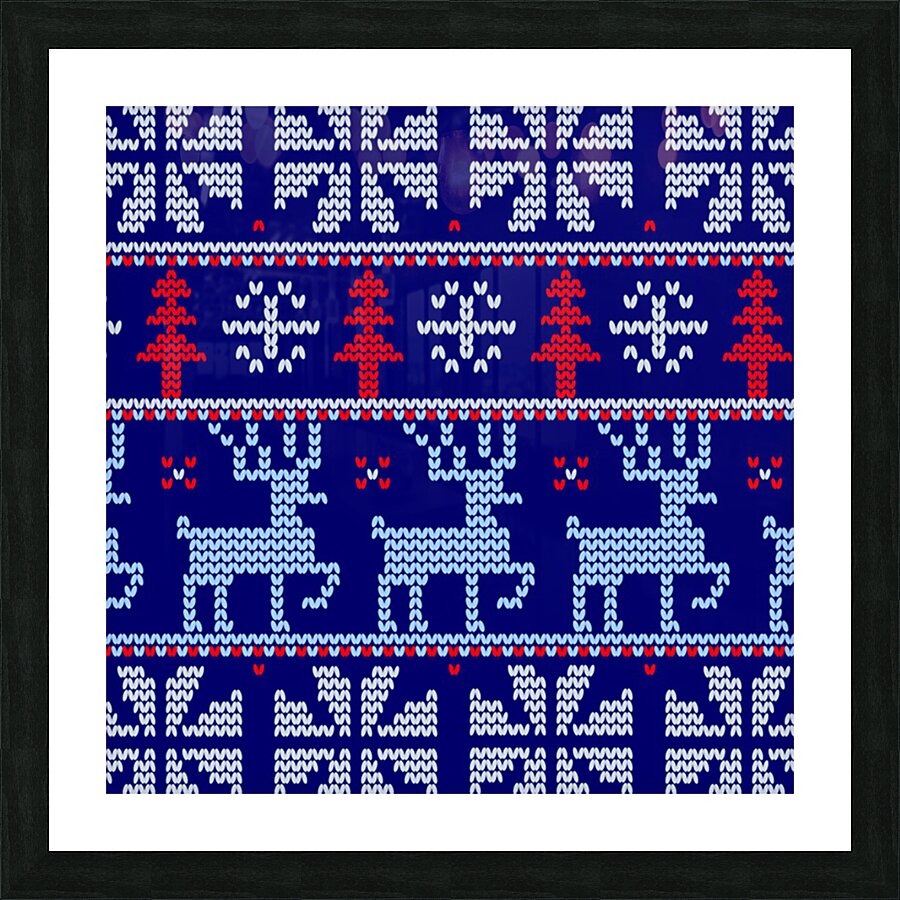 knitted christmas pattern Picture Frame print