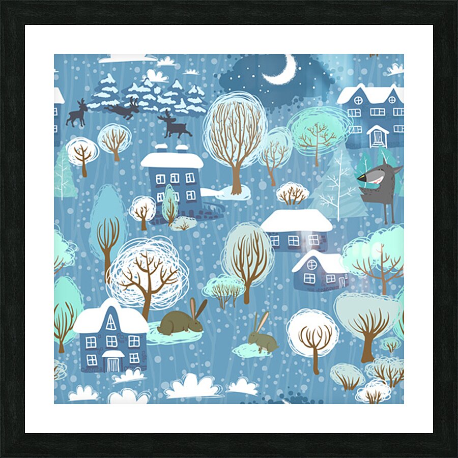 cute christmas seamless pattern vector Picture Frame print