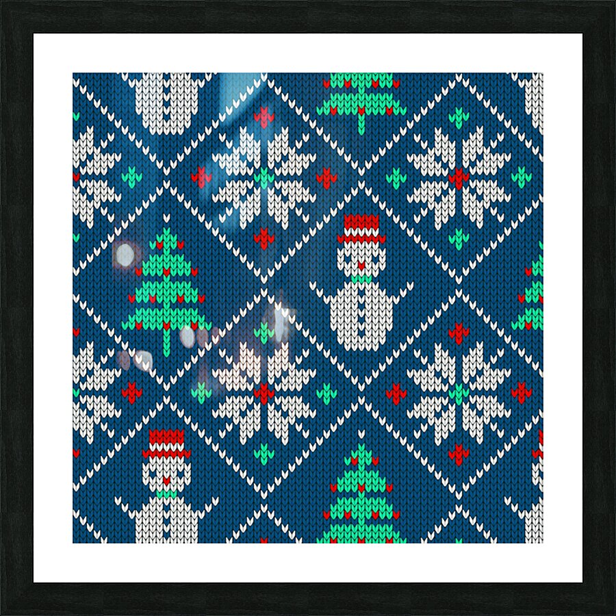knitted christmas pattern Picture Frame print