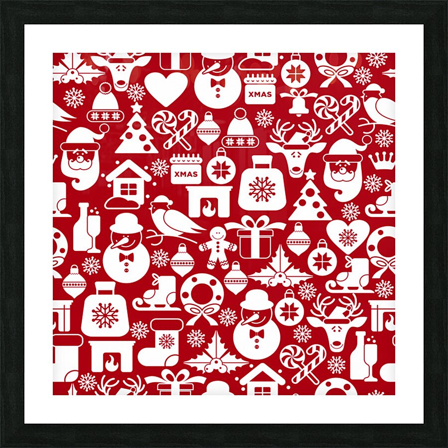 christmas seamless pattern icons Picture Frame print