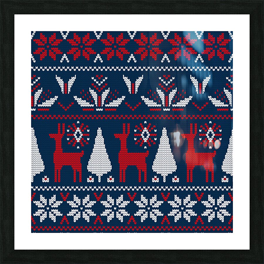 knitted christmas pattern Picture Frame print