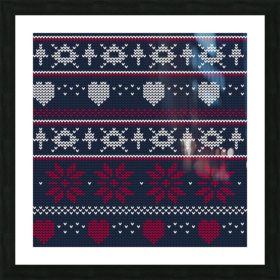 beautiful knitted christmas pattern Picture Frame print