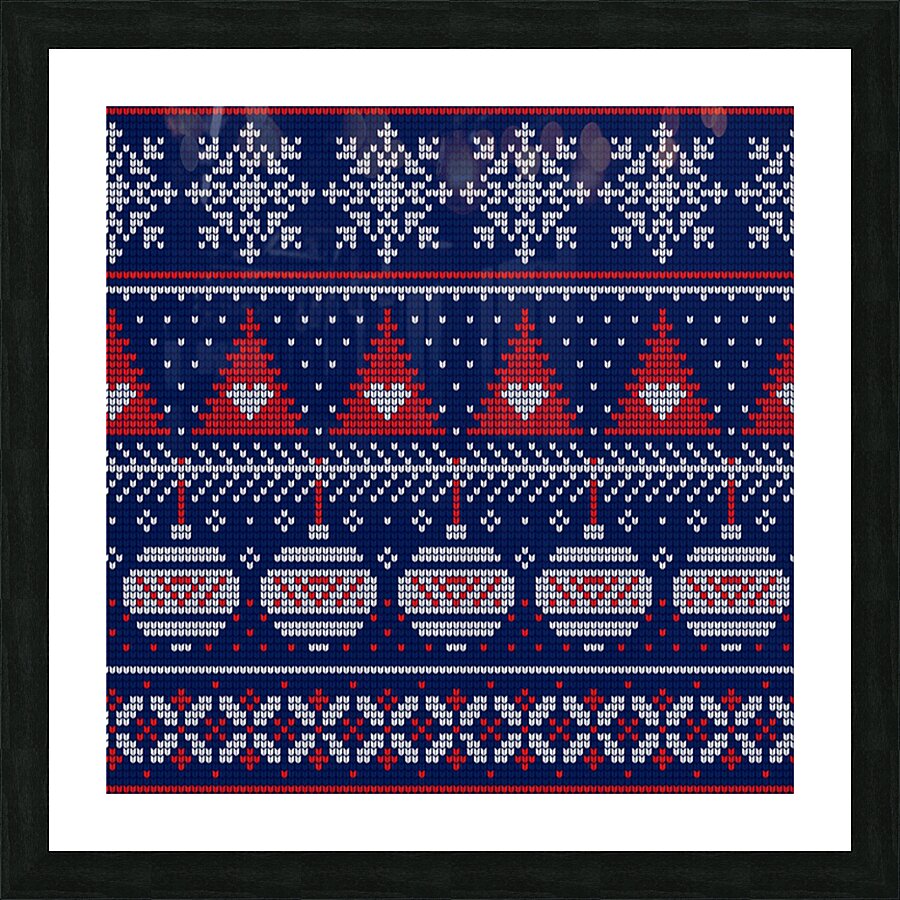 beautiful knitted christmas pattern Picture Frame print
