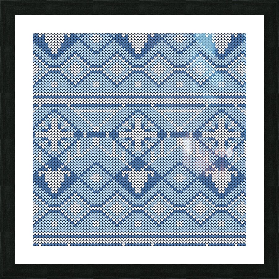 beautiful knitted christmas pattern Picture Frame print