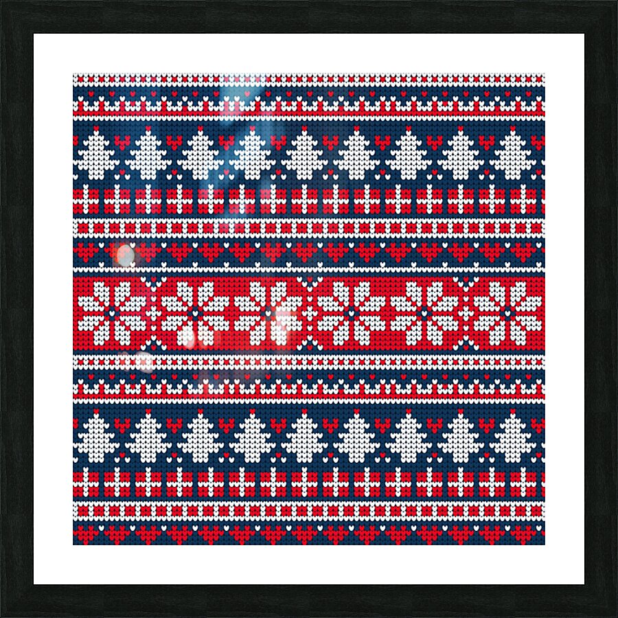 beautiful knitted christmas pattern Picture Frame print