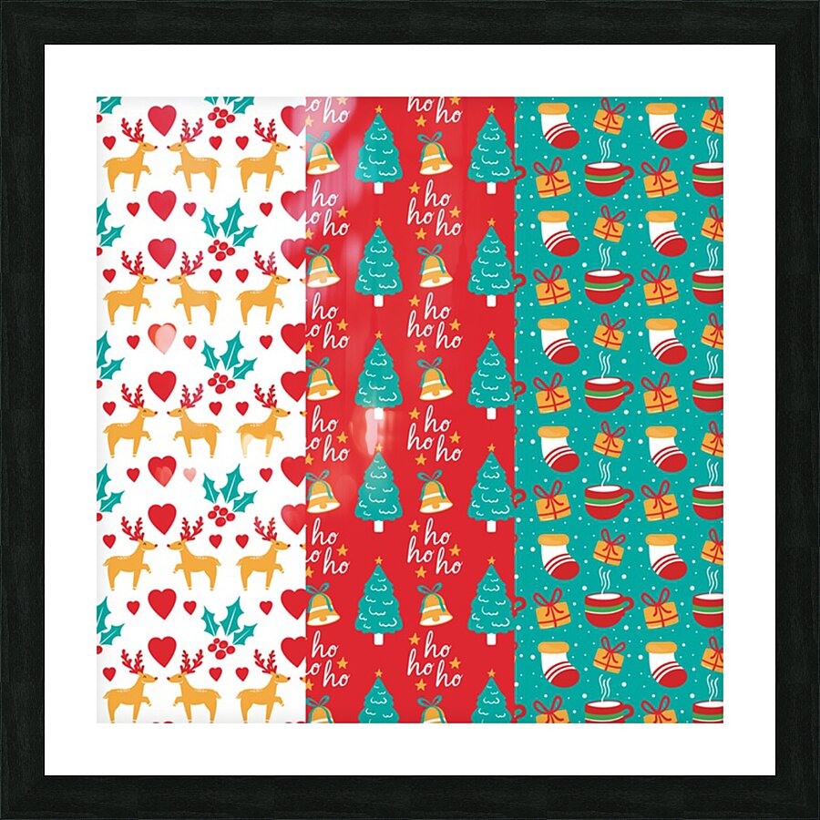 funny christmas pattern Picture Frame print