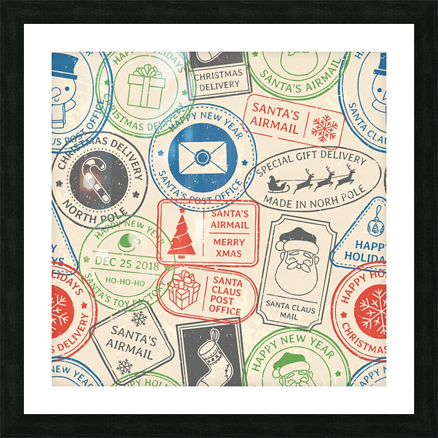 christmas postal pattern Picture Frame print