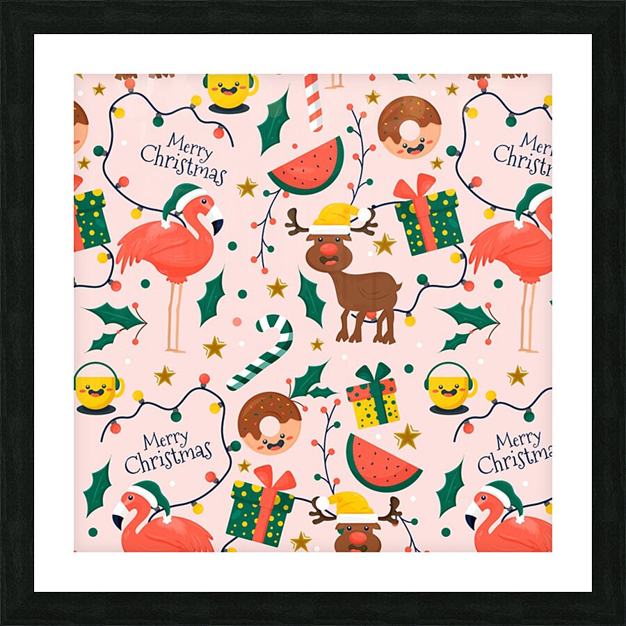 colorful funny christmas pattern Picture Frame print