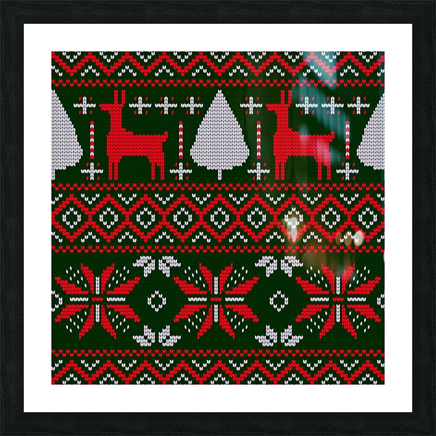 christmas pattern knitted design Picture Frame print