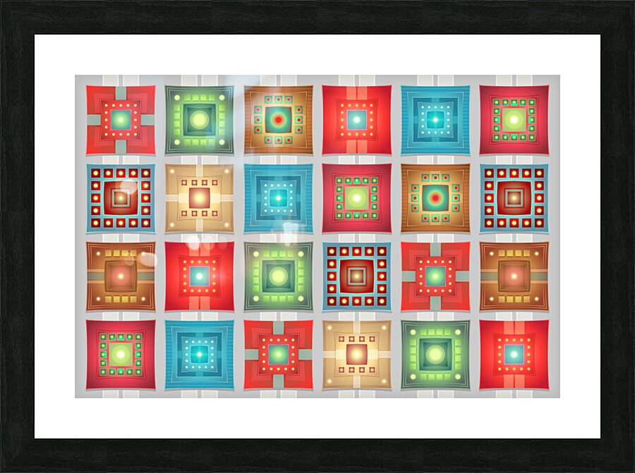 tiles pattern background colorful Picture Frame print