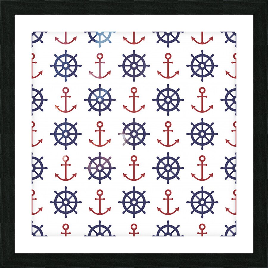 nautical seamless pattern Picture Frame print