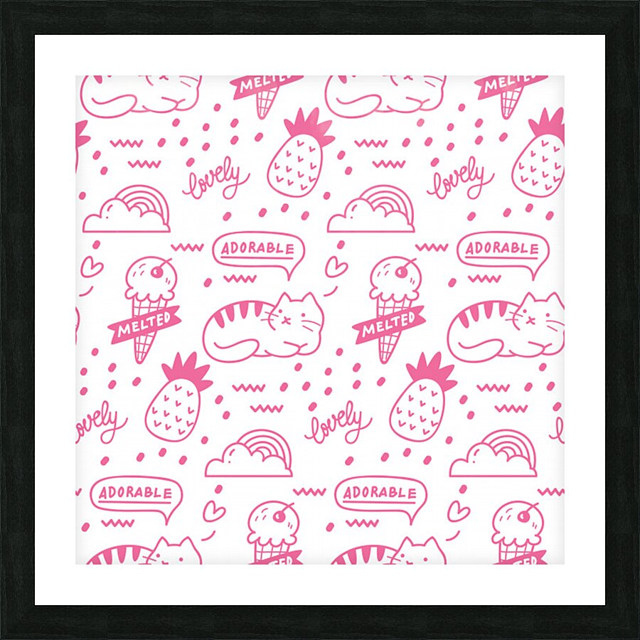 cute girly seamless pattern Picture Frame print