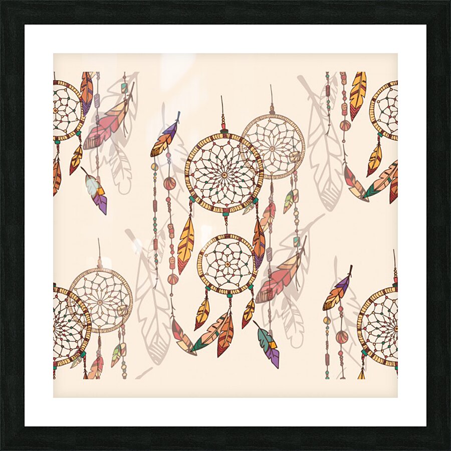 coloured dreamcatcher background Picture Frame print