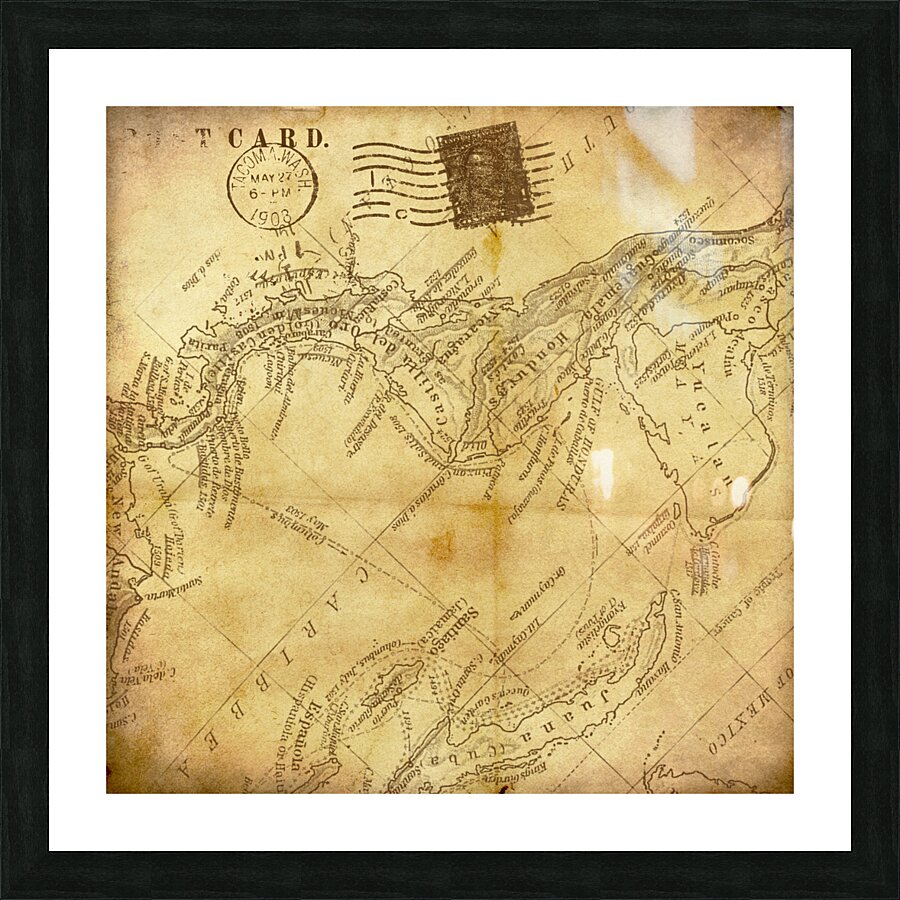Vintage world map Picture Frame print