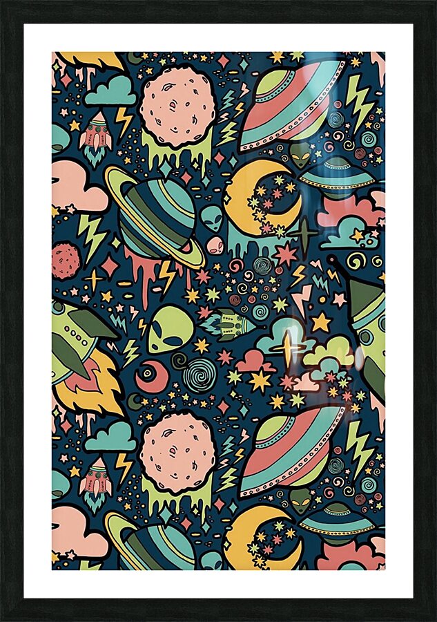 alien rocket space aesthetic Picture Frame print