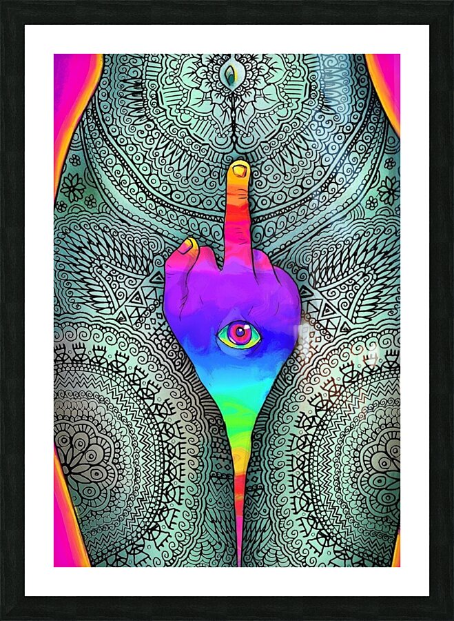 Trippy Alien on Zen Picture Frame print