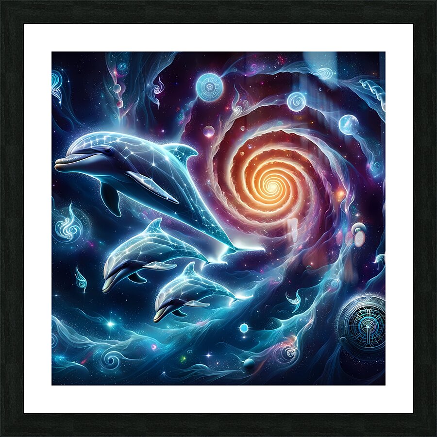 dolphins fantasy Picture Frame print