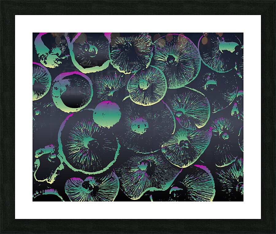 psychedelic mushrooms background Picture Frame print