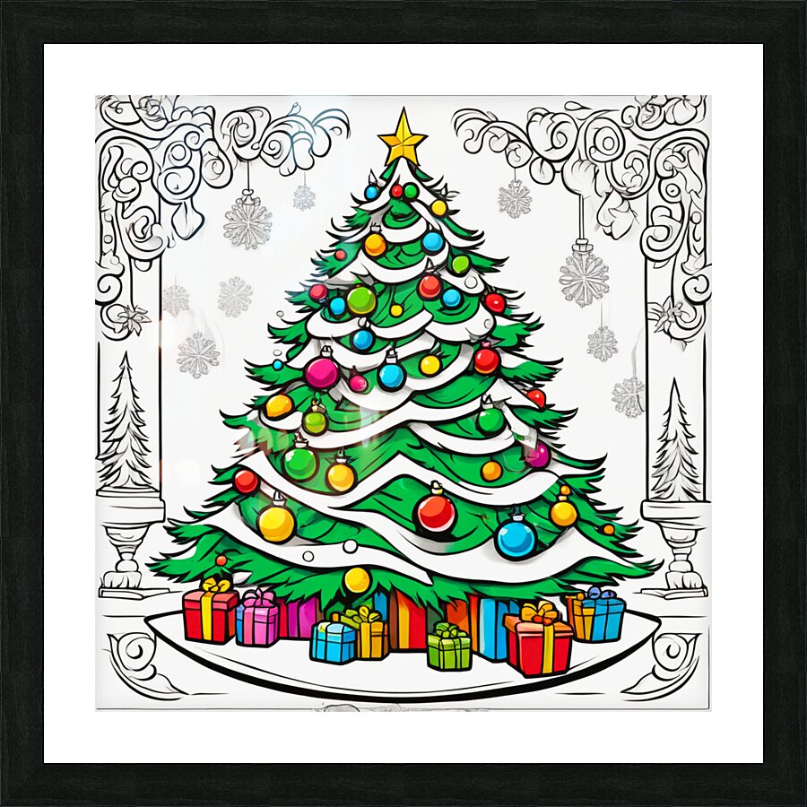 christmas tree Picture Frame print