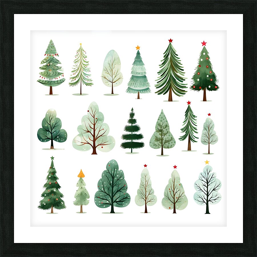christmas trees Picture Frame print