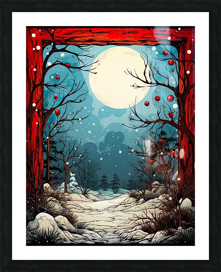 christmas frame border Picture Frame print