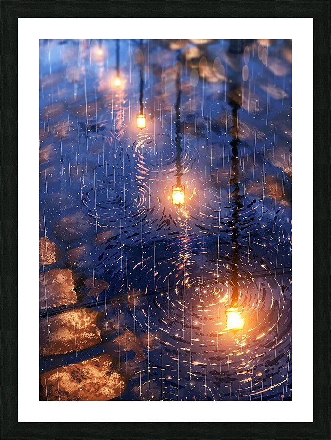 rain van gogh style Picture Frame print