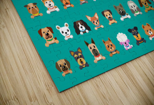 different type vector cartoon dog faces Etnousta puzzle