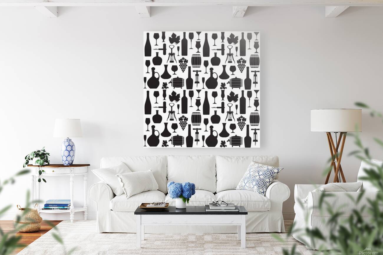 wine pattern black white Reproduction