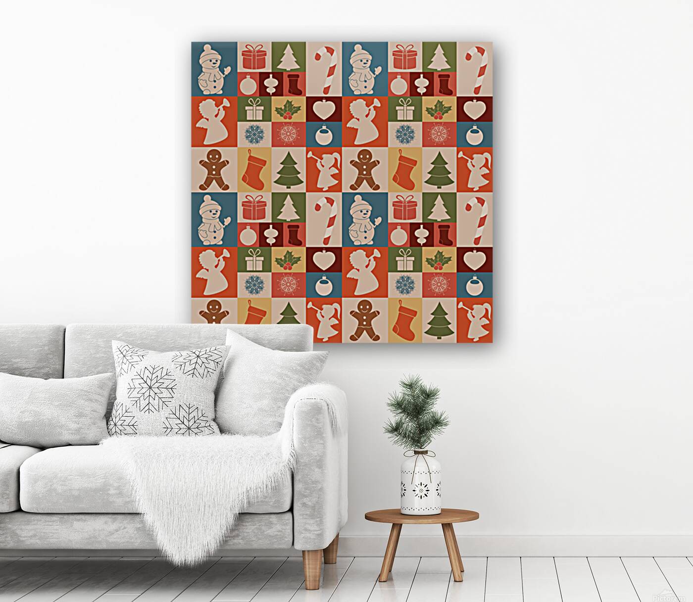 Cute christmas seamless pattern vector Reproduction