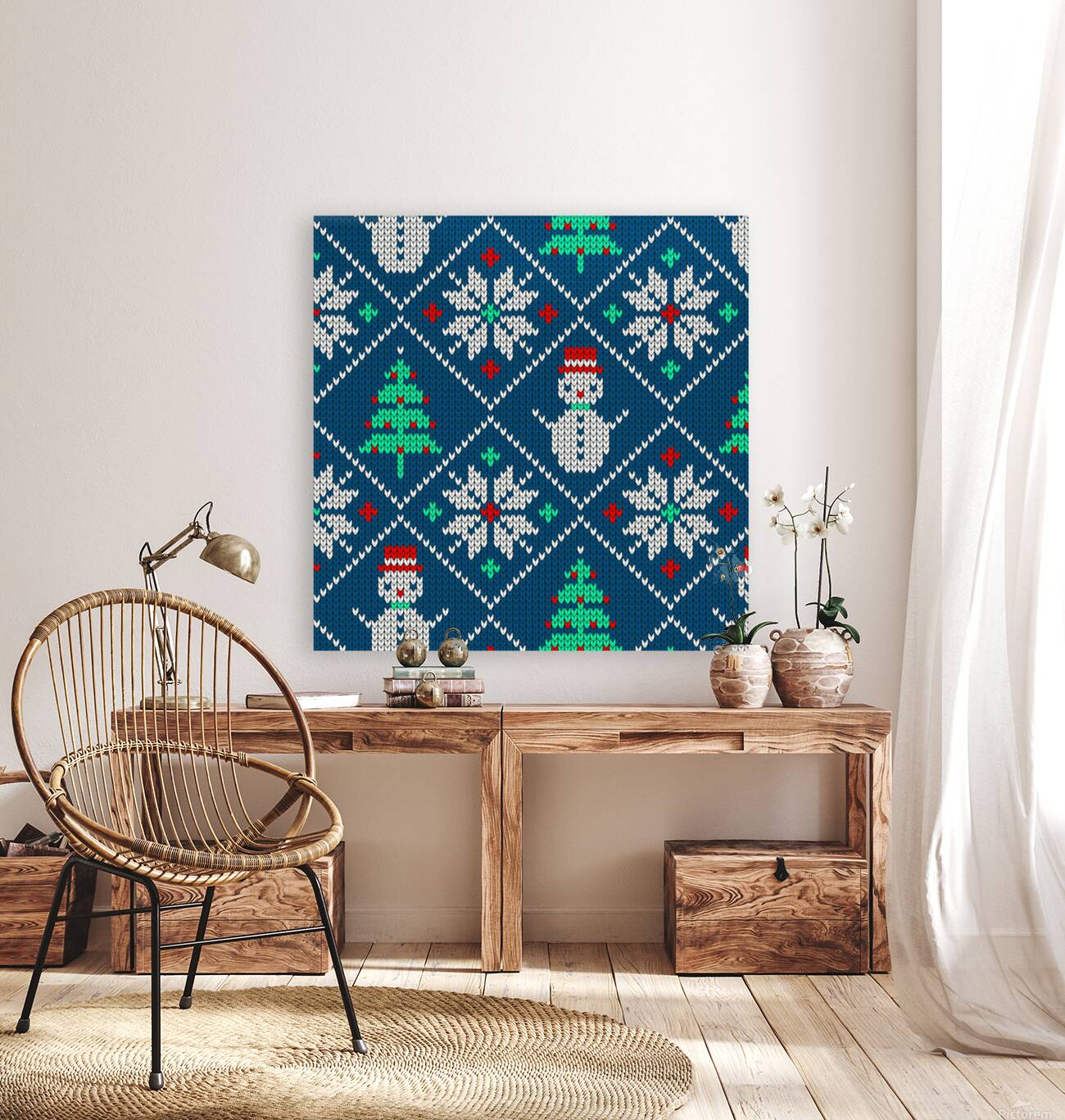 knitted christmas pattern Reproduction