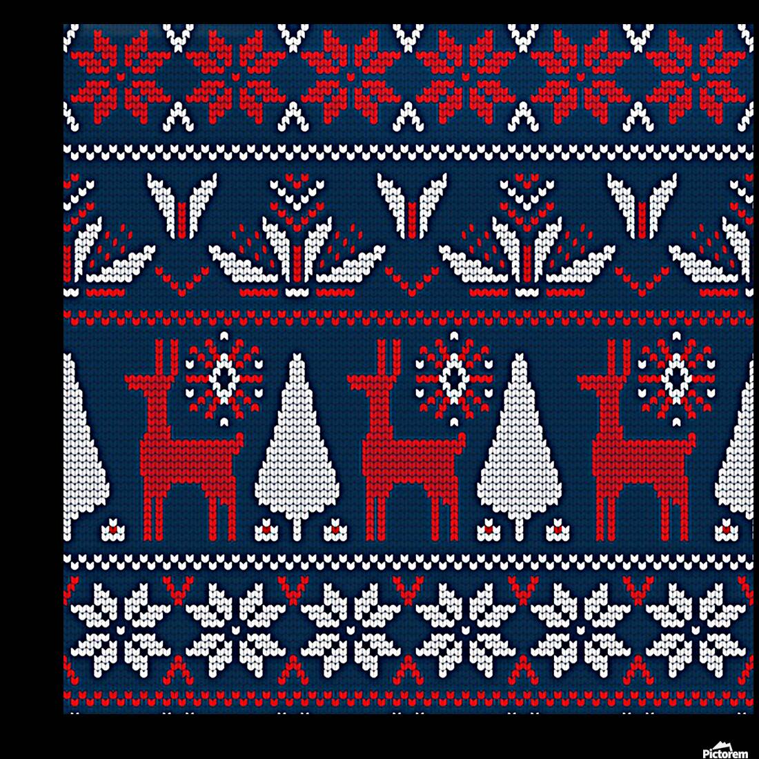 knitted christmas pattern Reproduction