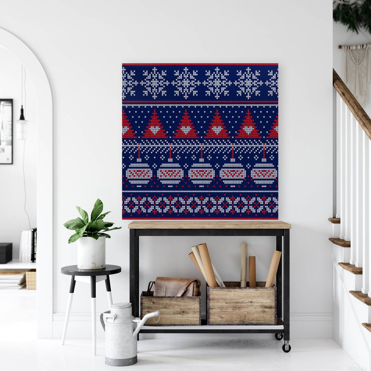beautiful knitted christmas pattern Reproduction