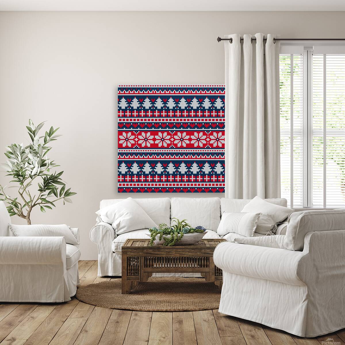 beautiful knitted christmas pattern Reproduction