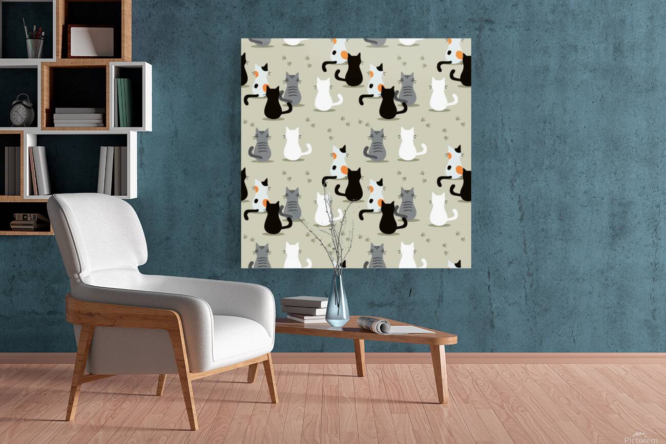 cute cat seamless pattern Reproduction