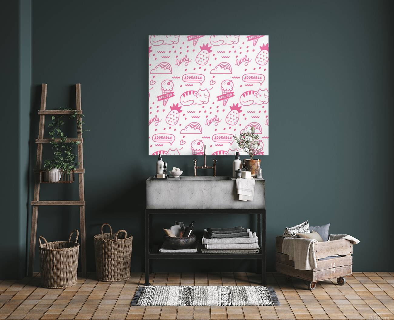 cute girly seamless pattern Reproduction