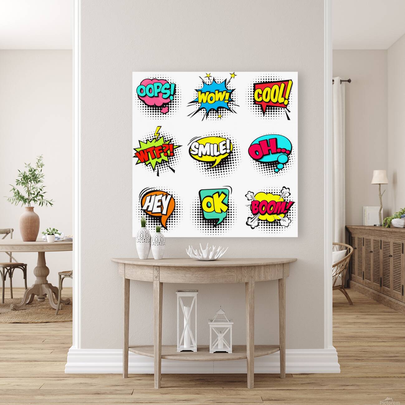 set colorful comic speech bubbles Reproduction