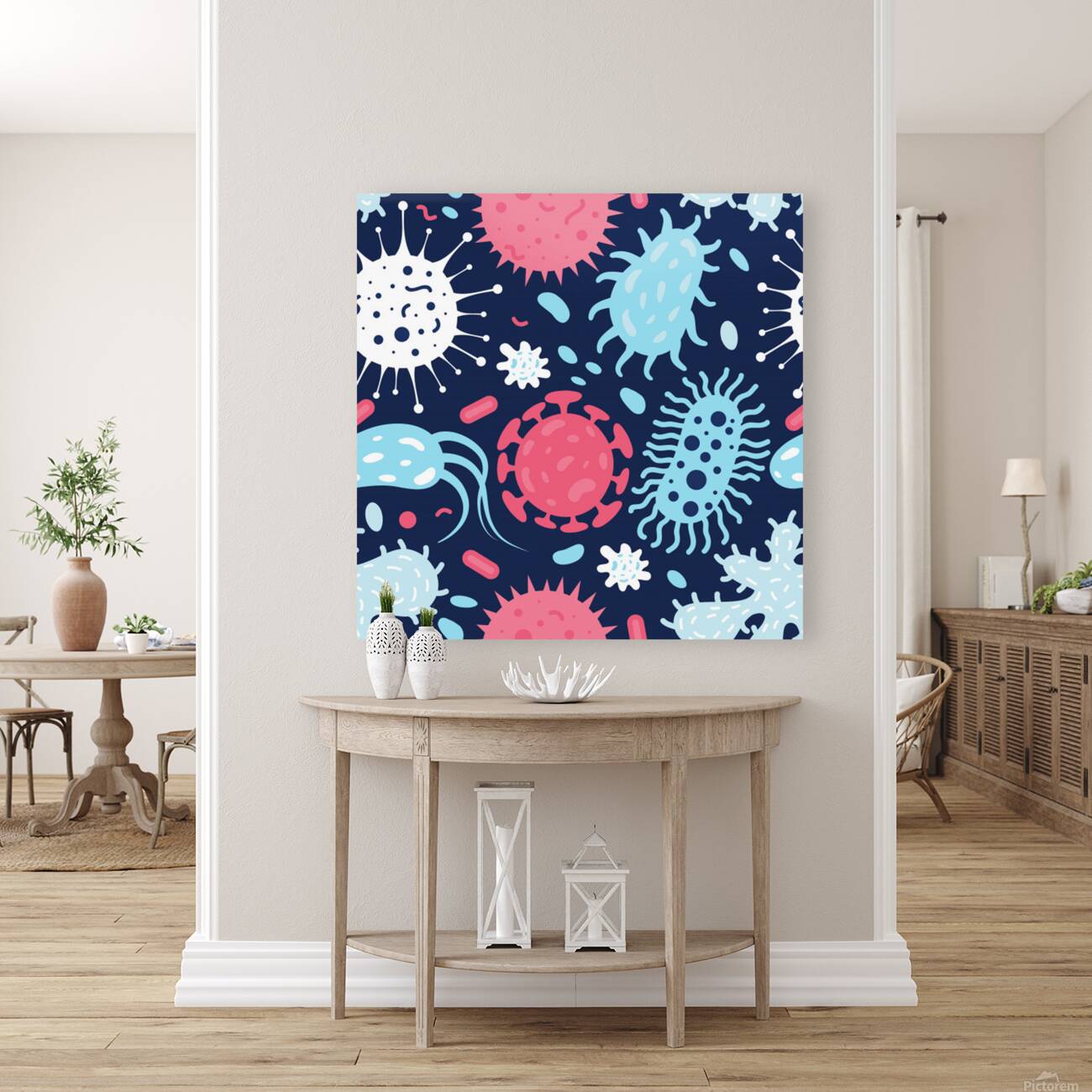 seamless pattern microbes virus vector illustrati Reproduction