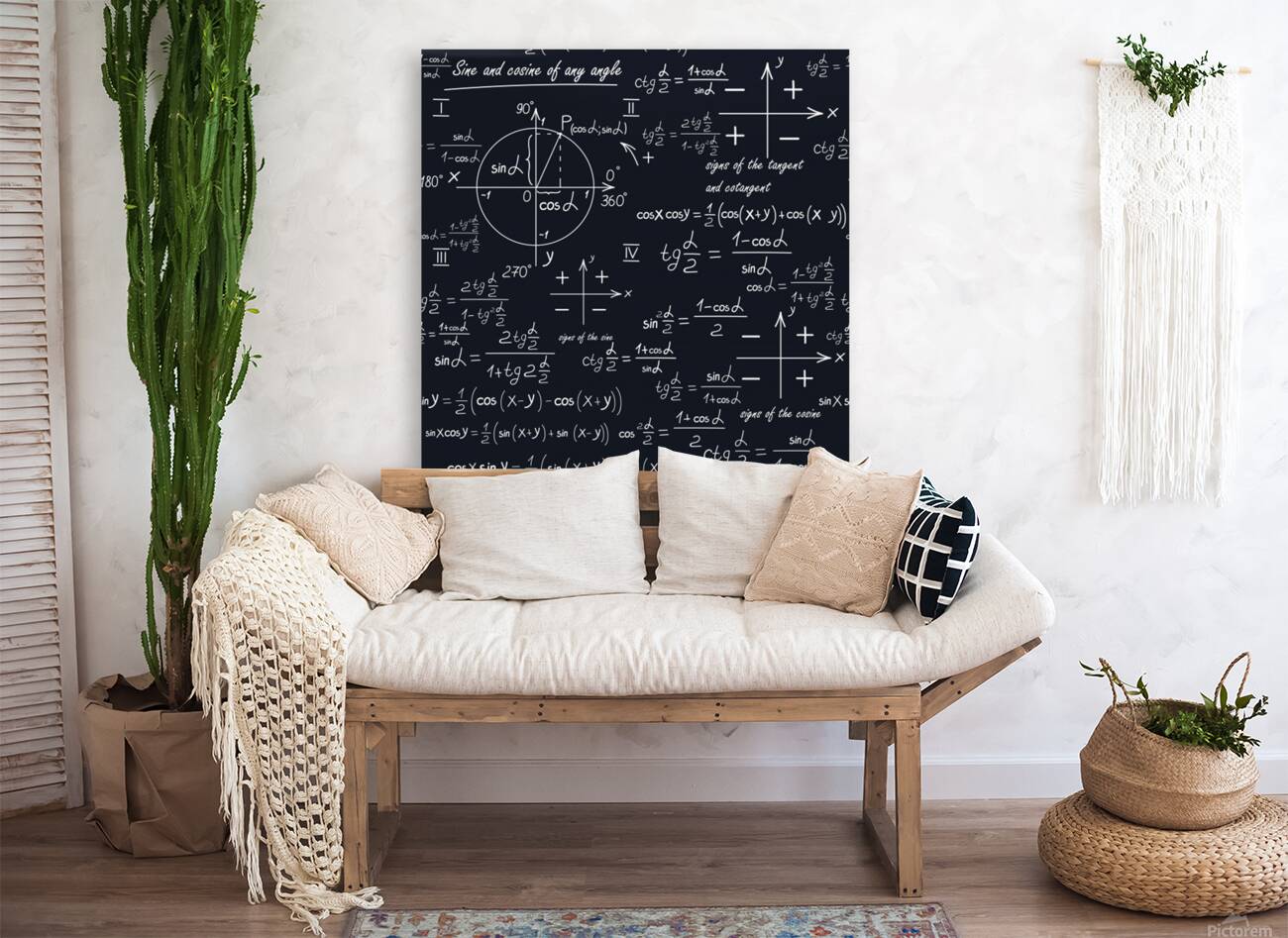 mathematical seamless pattern with geometric shap Reproduction