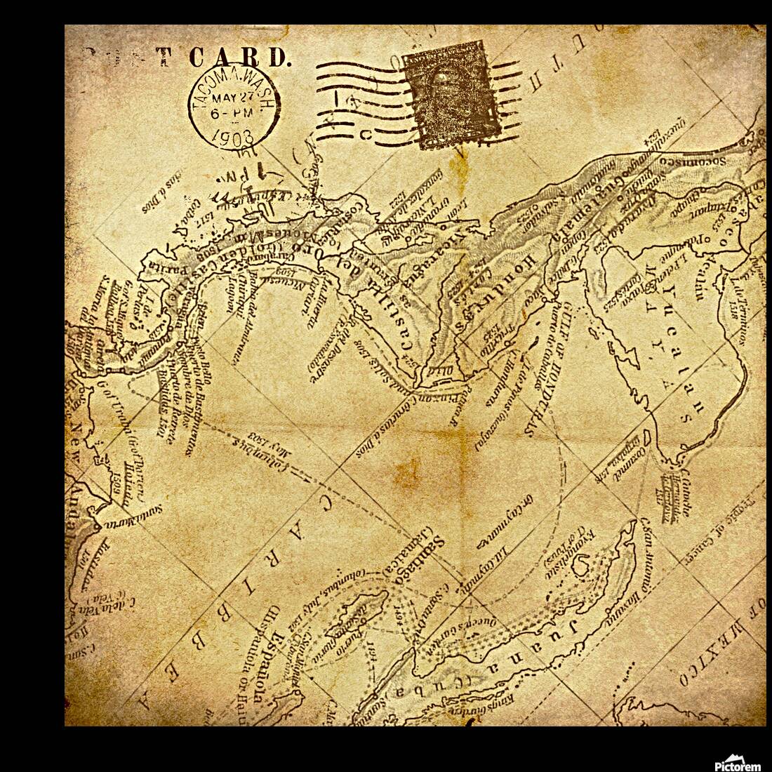 Vintage world map Reproduction