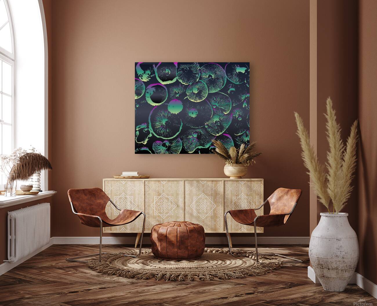 psychedelic mushrooms background Reproduction